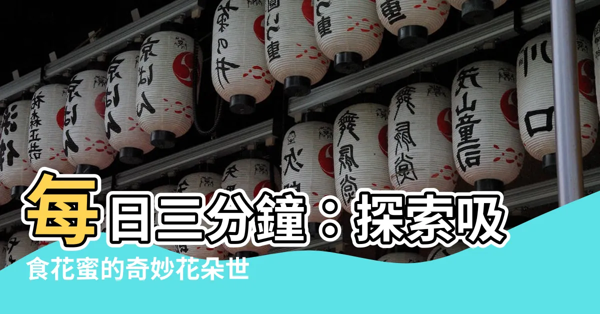 【可以吸的花】每日三分鐘：探索吸食花蜜的奇妙花朵世界