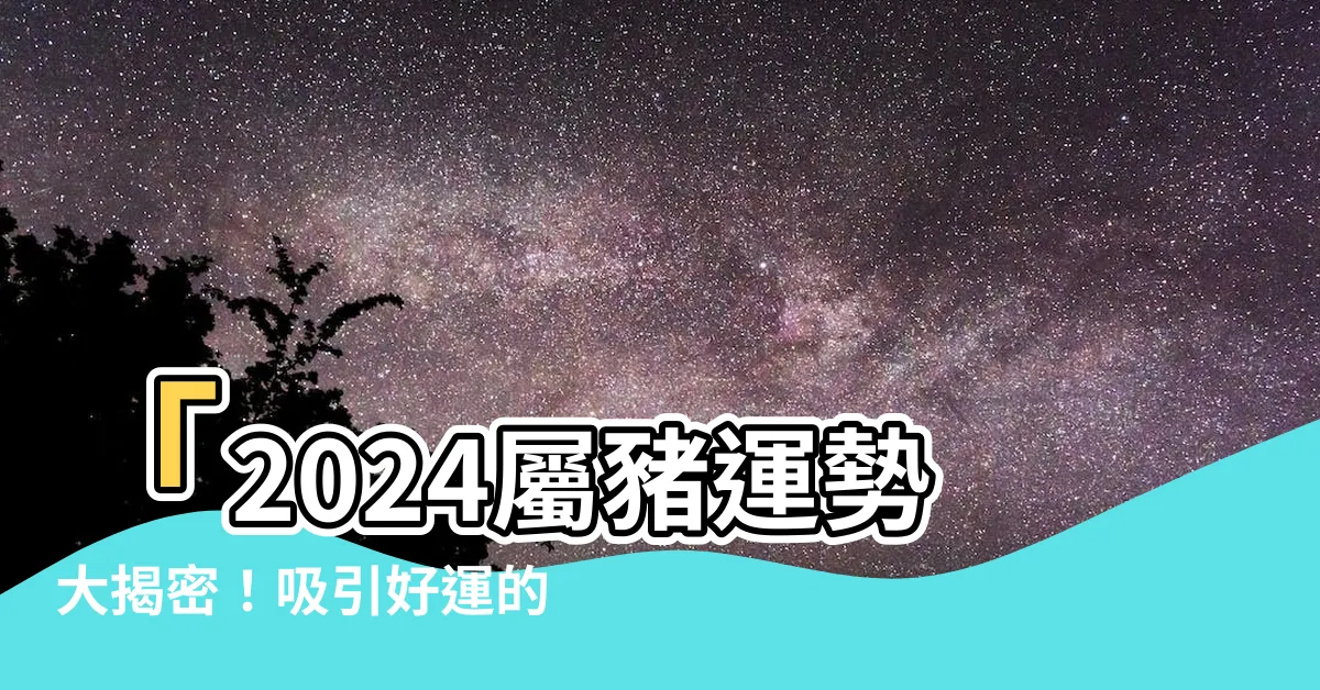 【屬豬今年的運勢】「2024屬豬運勢大揭密！吸引好運的屬豬今年的運勢詳解！」