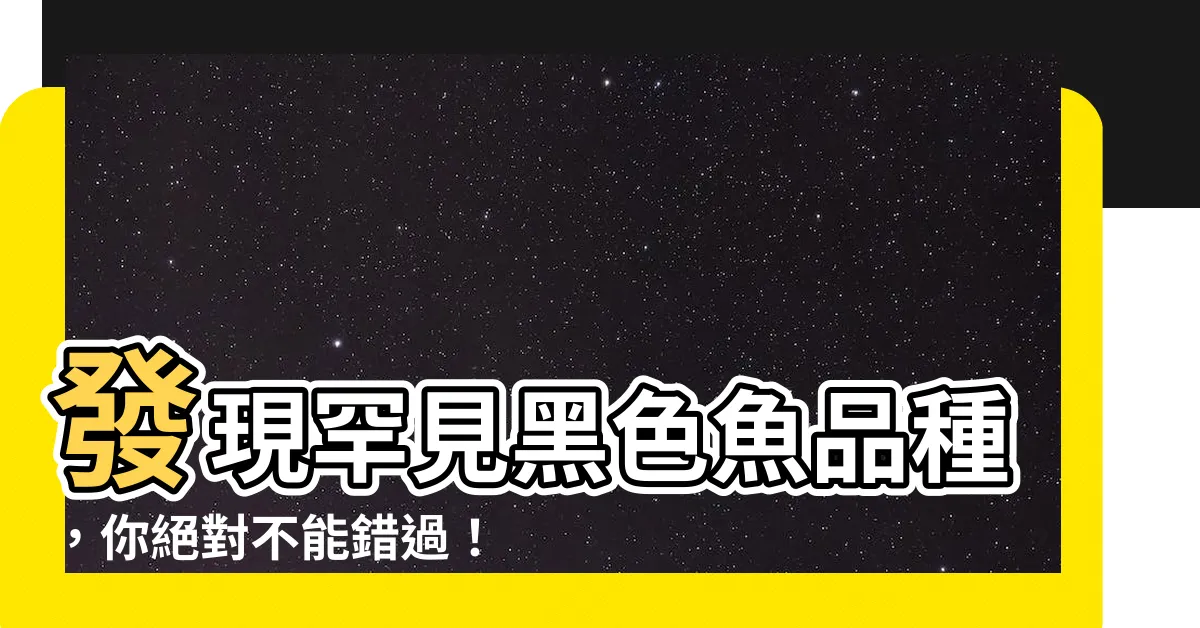 【黑色魚品種】發現罕見黑色魚品種，你絕對不能錯過！
