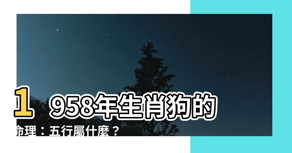 【1958年五行屬什麼】1958年生肖狗的命理：五行屬什麼？晚年運勢大解密！