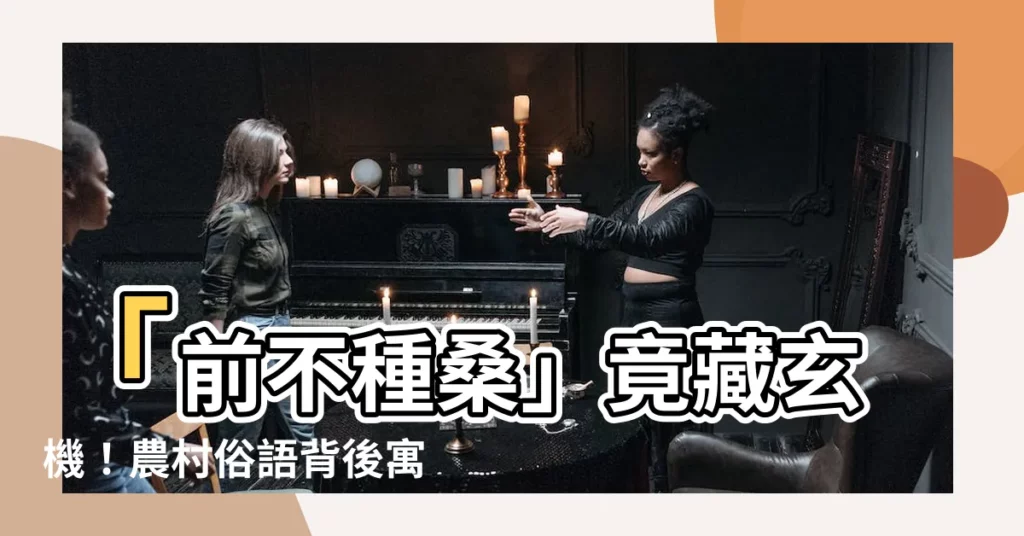 【前不種桑】「前不種桑」竟藏玄機！農村俗語背後寓意大揭密