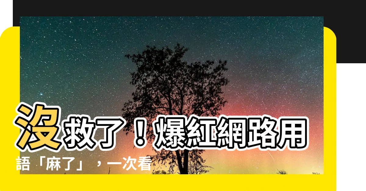 【麻了】沒救了！爆紅網路用語「麻了」，一次看懂爆紅迷因懶人包