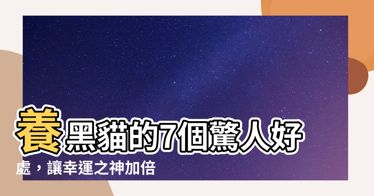 【養黑貓的好處】養黑貓的7個驚人好處，讓幸運之神加倍青睞！