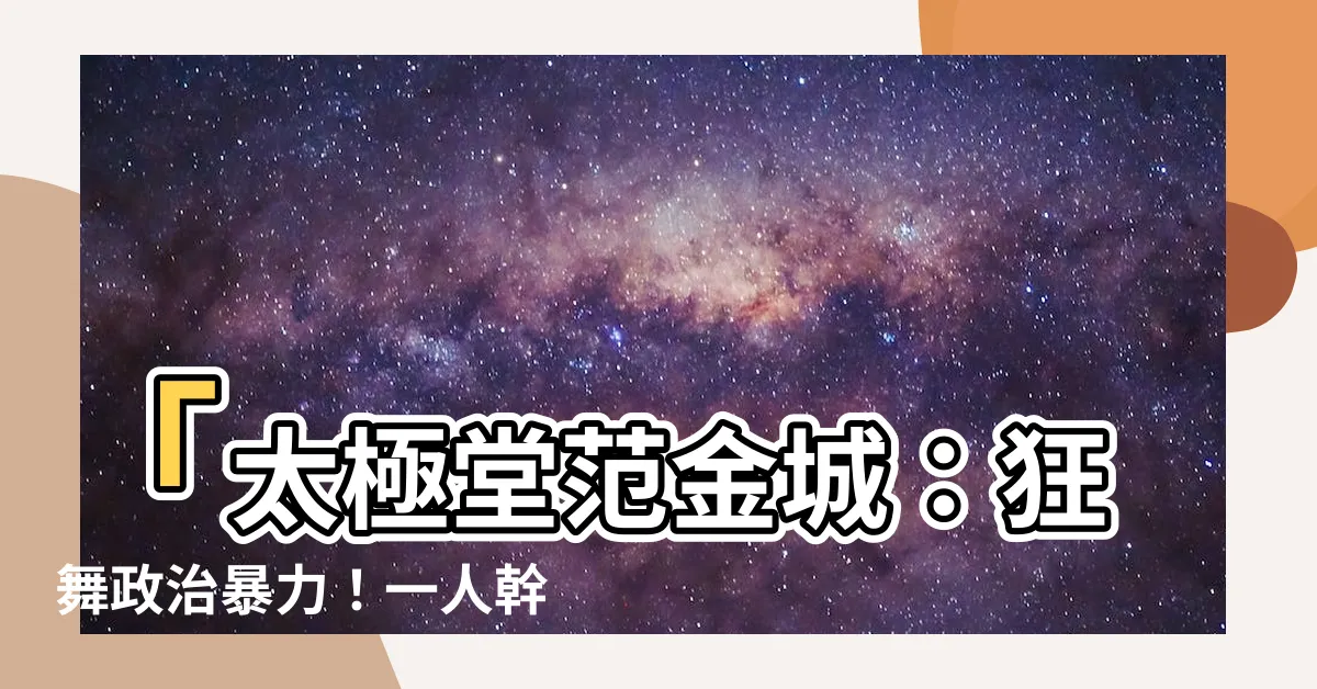 【太極堂範金城】「太極堂範金城：狂舞政治暴力！一人幹倒18蟑螂」