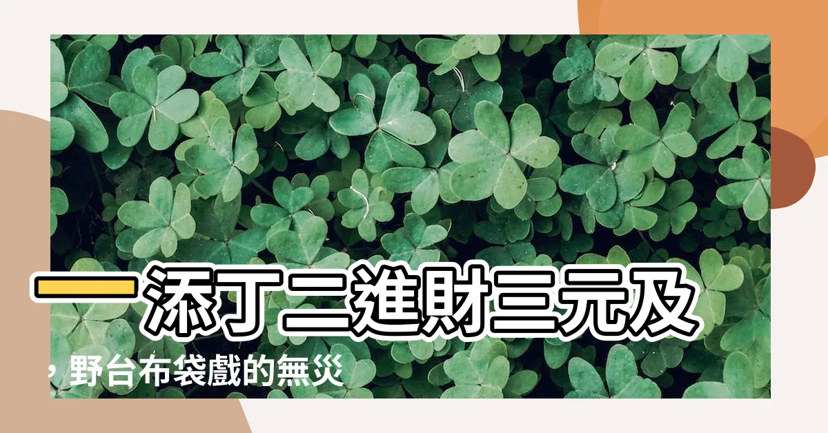 【一添丁二進財三元及第四時無災】一添丁二進財三元及，野台布袋戲的無災演唱大秘辛