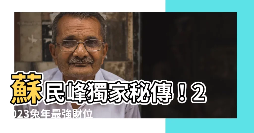 【2023 財位 蘇民峯】蘇民峯獨家秘傳！2023兔年最強財位密笈，財源滾滾招不停