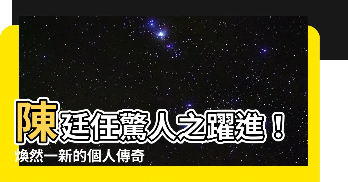 【陳廷任】陳廷任驚人之躍進！煥然一新的個人傳奇！