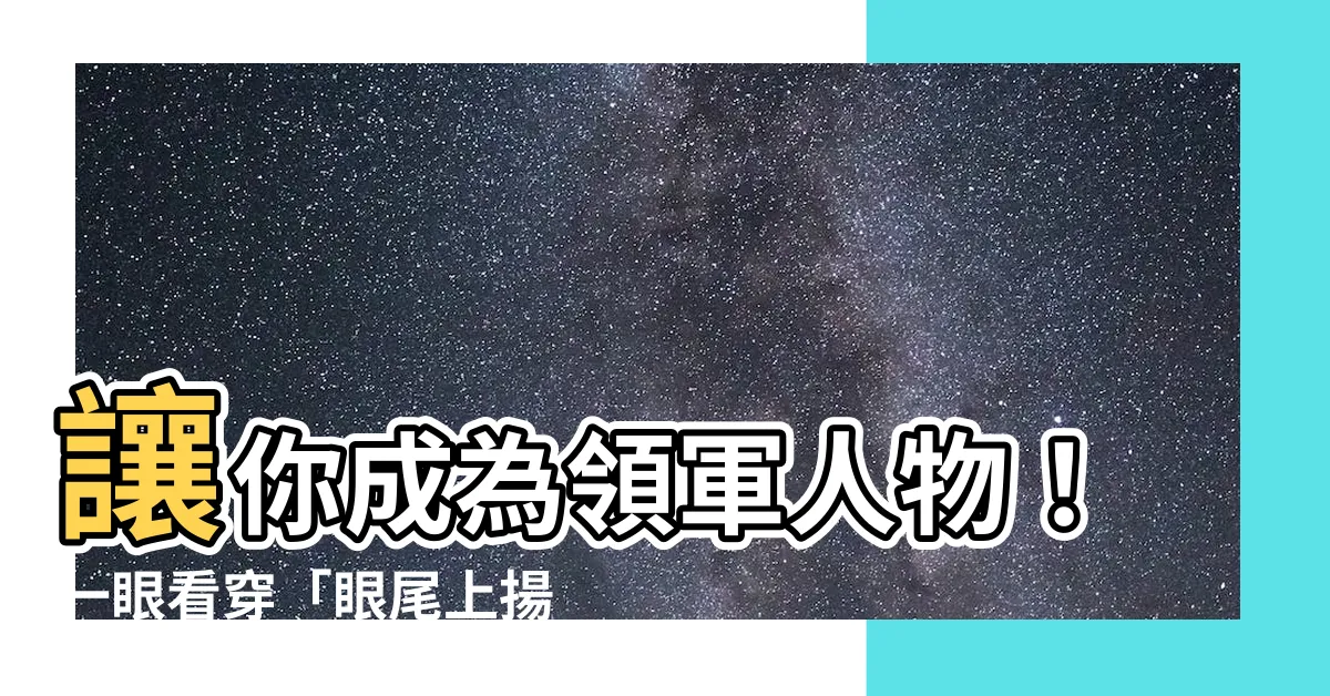 【眼尾上揚面相】讓你成為領軍人物！一眼看穿「眼尾上揚面相」潛力無限