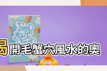 【毛蟹穴風水】揭開毛蟹穴風水的奧秘