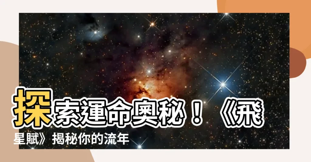 【飛星賦】探索運命奧秘!《飛星賦》揭秘你的流年軌跡