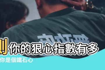 【我的狠心指數】測你的狠心指數有多高 |你是個鐵石心腸的人嗎 |個性心理測驗 |