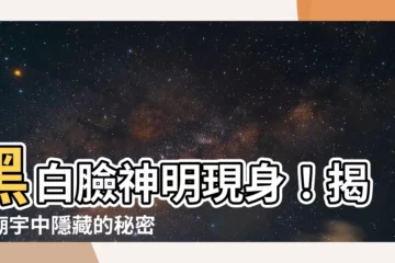 【黑白臉神明】黑白臉神明現身！揭開廟宇中隱藏的秘密