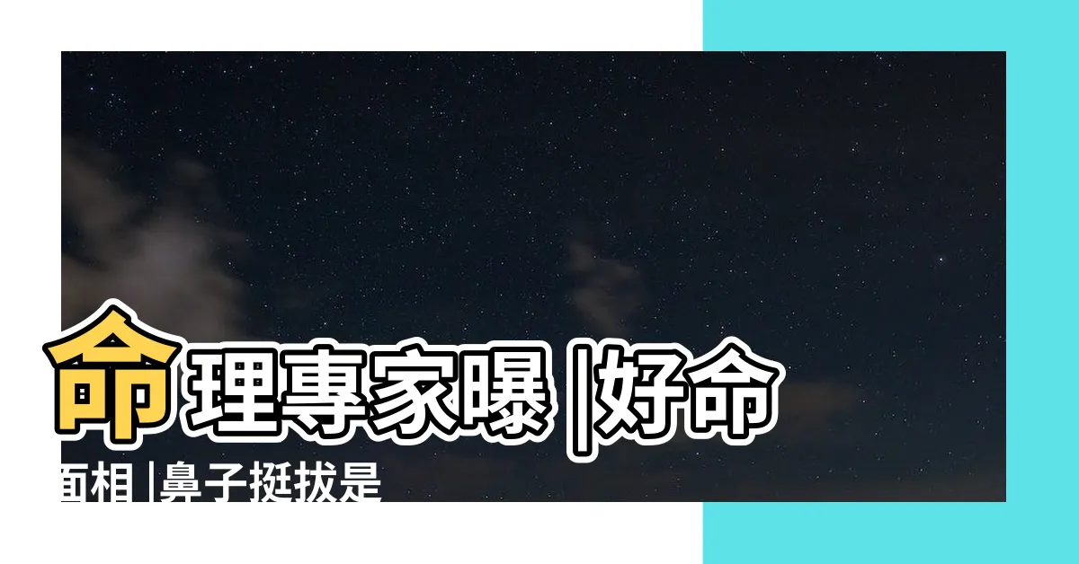 【鼻子運勢】命理專家曝 |好命面相 |鼻子挺拔是人生成功的關鍵 |