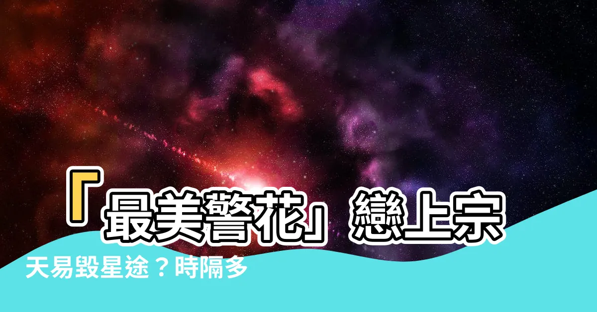 【宗天易】「最美警花」戀上宗天易毀星途？時隔多年驚見復出原因竟是…