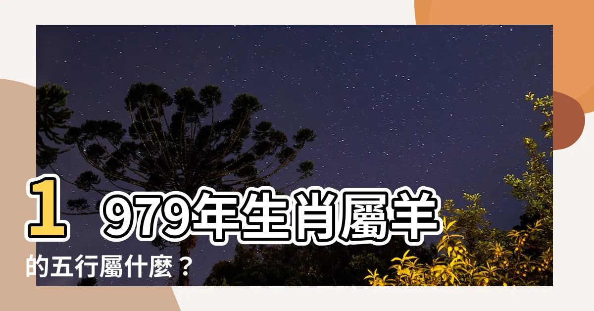 【1979年五行屬什麼】1979年生肖屬羊的五行屬什麼？