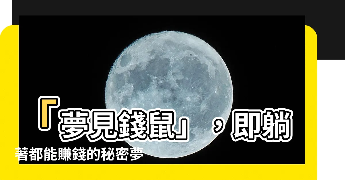 【夢見錢鼠】「夢見錢鼠」，即躺著都能賺錢的秘密夢境！