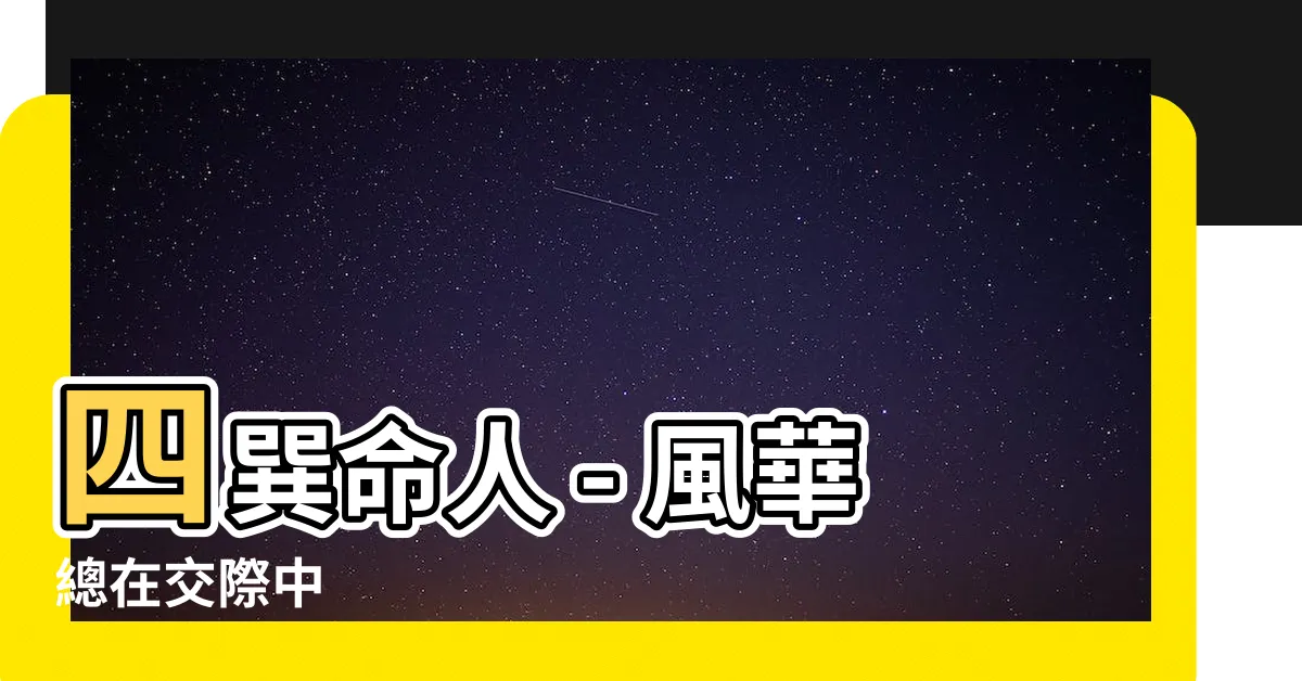 【四巽命】四巽命人 - 風華總在交際中