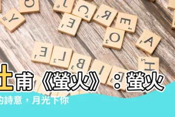 【未足臨書卷 時能點客衣】杜甫《螢火》：螢火蟲的詩意，月光下你的衣衫