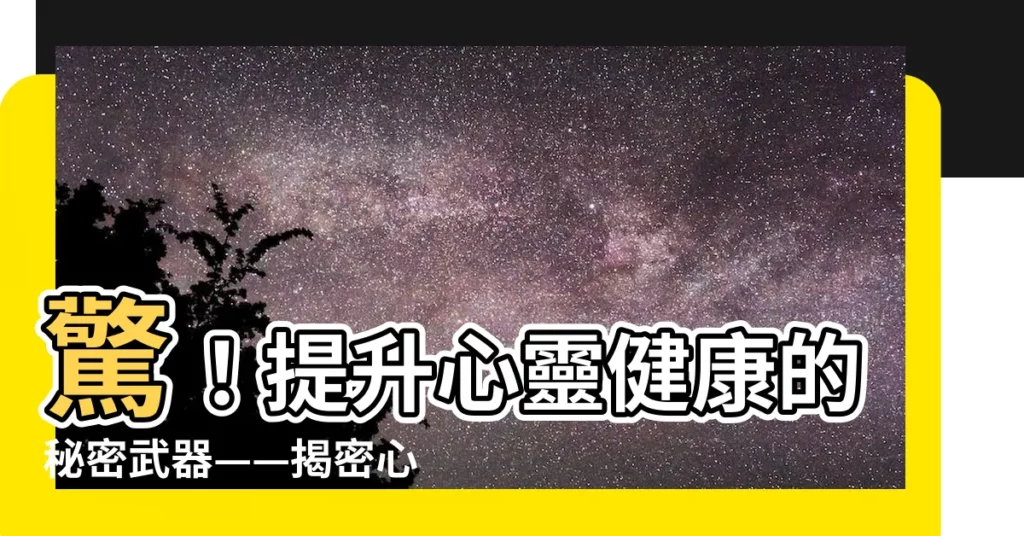 【心靈穴】驚！提升心靈健康的秘密武器——揭密心靈穴的奧妙之力！