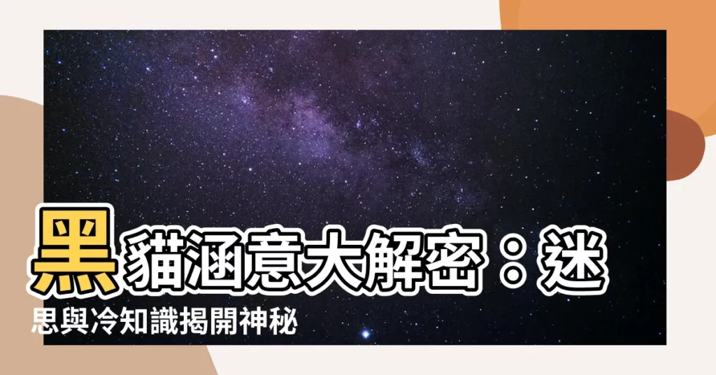 【黑貓 寓意】黑貓涵意大解密：迷思與冷知識揭開神秘面紗