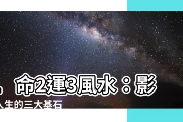 【1命2運3風水】1命2運3風水：影響人生的三大基石
