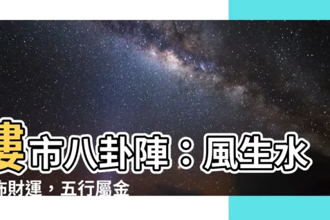 【屬金物品】樓市八卦陣：風生水起佈財運，五行屬金利置業