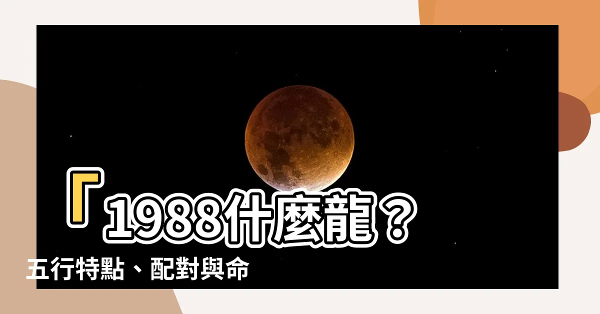 【1988什麼龍】「1988什麼龍？五行特點、配對與命運探討」