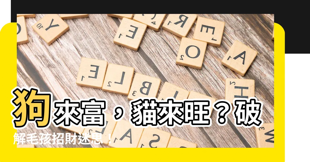 【狗來富 貓來】狗來富,貓來旺?破解毛孩招財迷思!