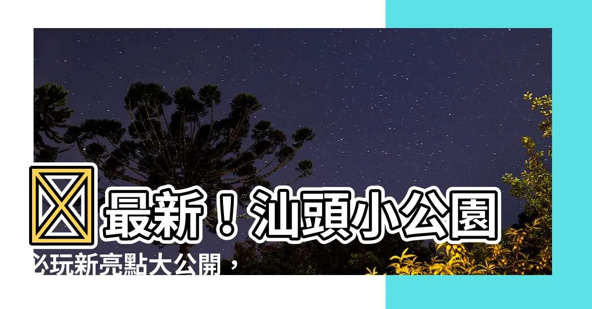 【汕頭小公園】✨最新！汕頭小公園必玩新亮點大公開，保證驚艷全場！✨