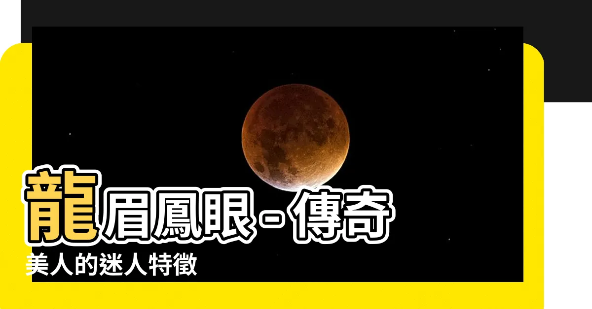 【龍眉鳳眼】龍眉鳳眼 - 傳奇美人的迷人特徵