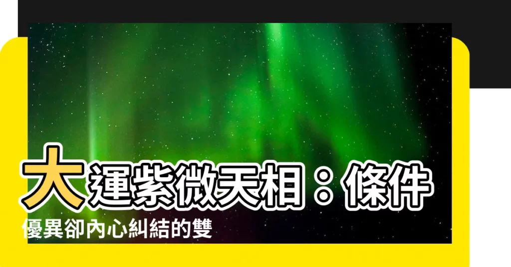 【大運紫微天相】大運紫微天相：條件優異卻內心糾結的雙星！