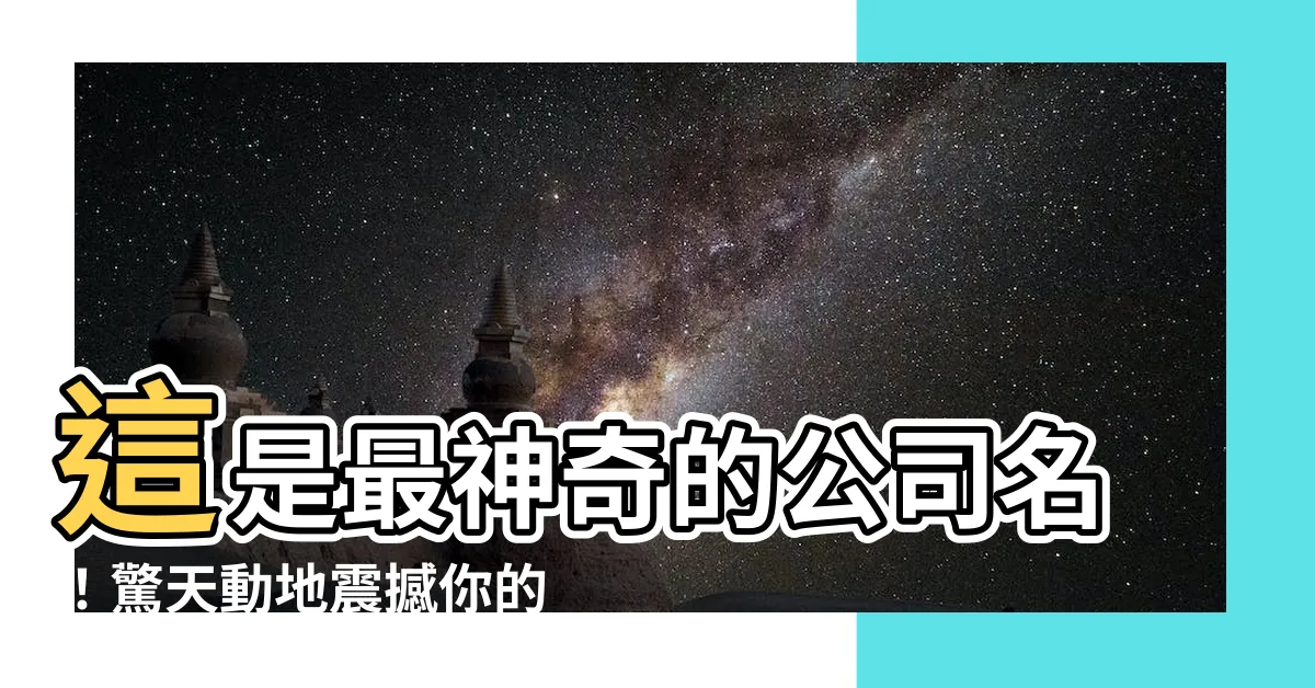 【公司名】這是最神奇的公司名！驚天動地震撼你的大腦！
