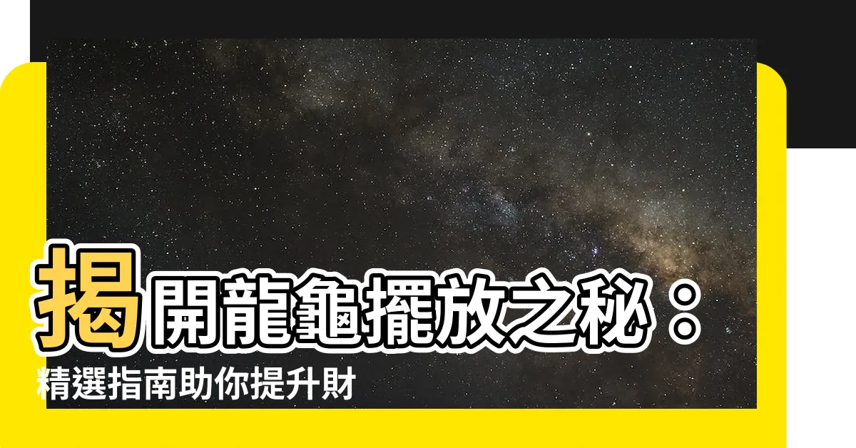 【龍龜如何擺放】揭開龍龜擺放之秘：精選指南助你提升財運與好運