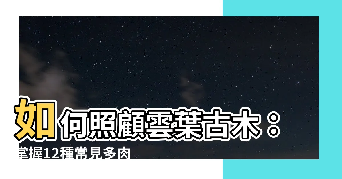 【雲葉古木掉葉】如何照顧雲葉古木：掌握12種常見多肉植物與雲葉古木掉葉問題