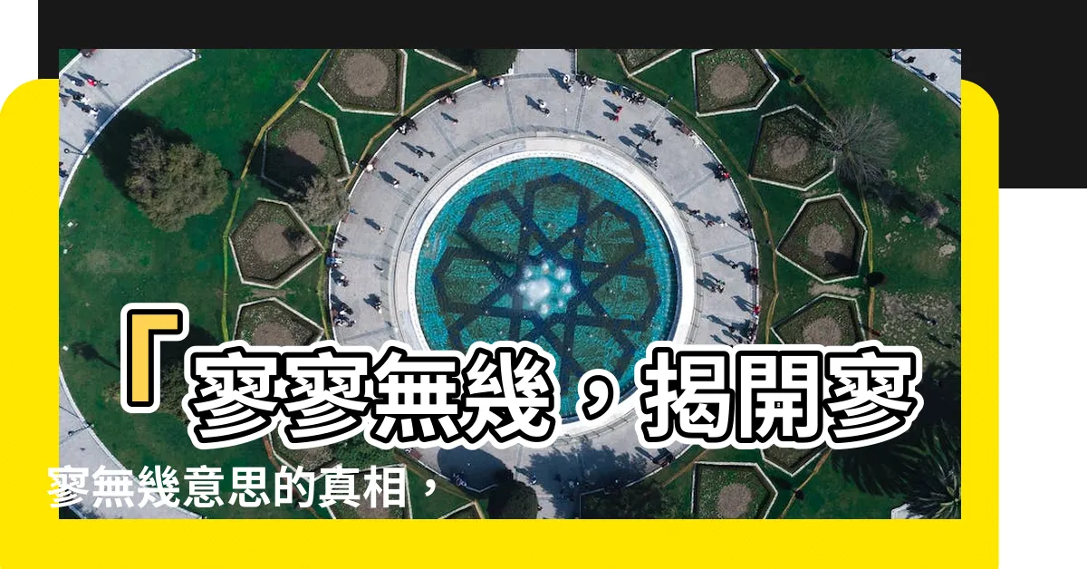 【寥寥無幾意思】「寥寥無幾，揭開寥寥無幾意思的真相，讓你大開眼界！」