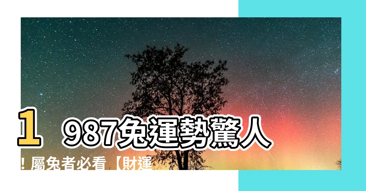 【1987 兔】1987兔運勢驚人！屬兔者必看【財運旺盛、愛情幸福】
