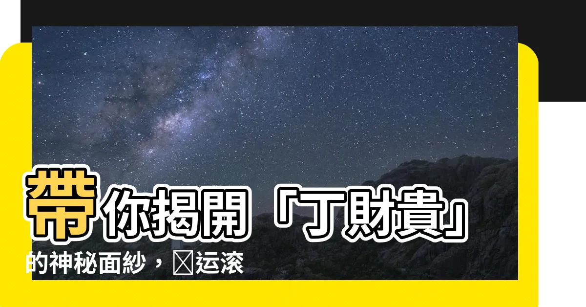 【丁財貴】帶你揭開「丁財貴」的神秘面紗，財運滾滾，人人爭相尋找！