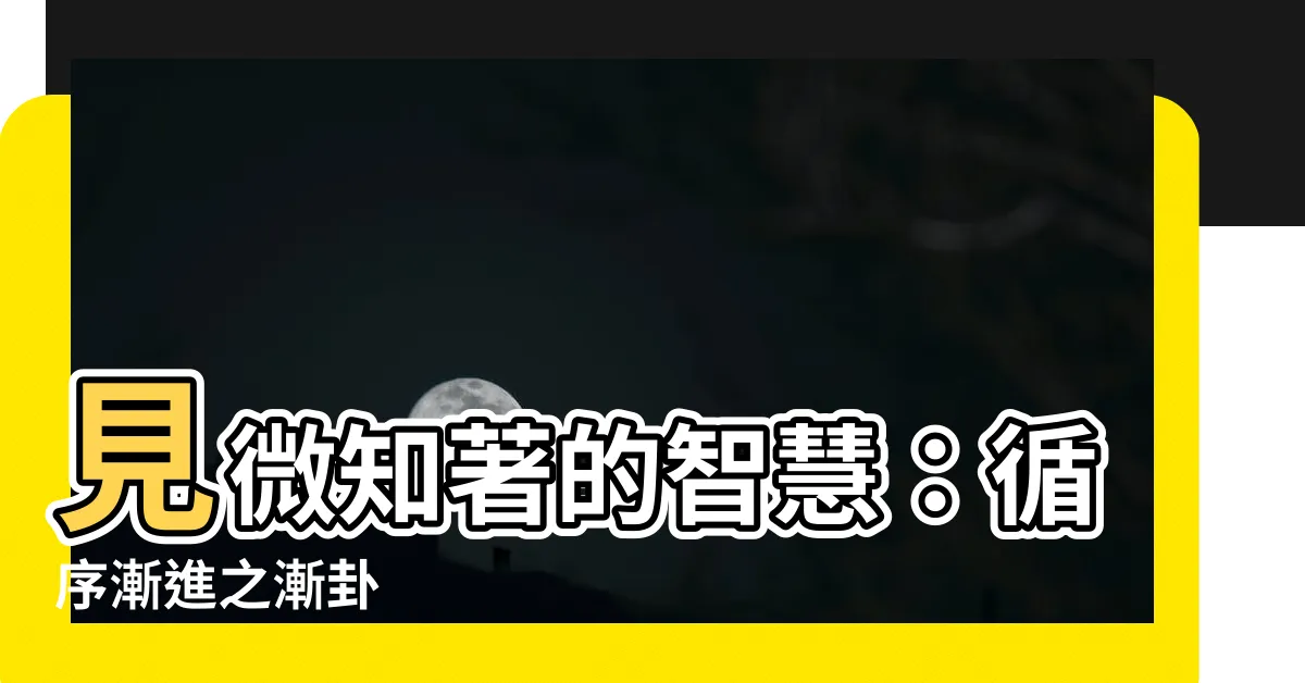 【漸卦】見微知著的智慧：循序漸進之漸卦