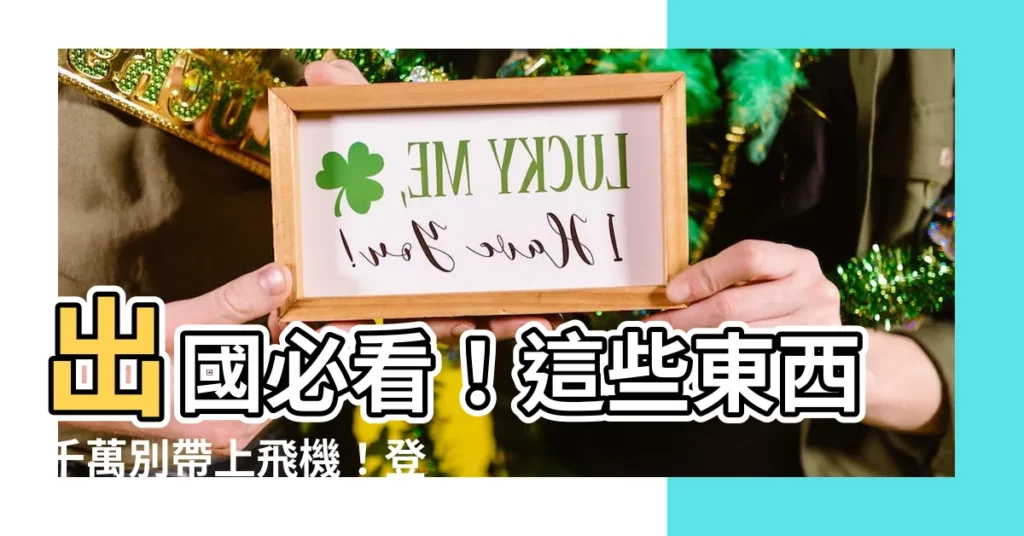 【出國不能帶什麼】出國必看！這些東西千萬別帶上飛機！登機注意事項一次搞懂