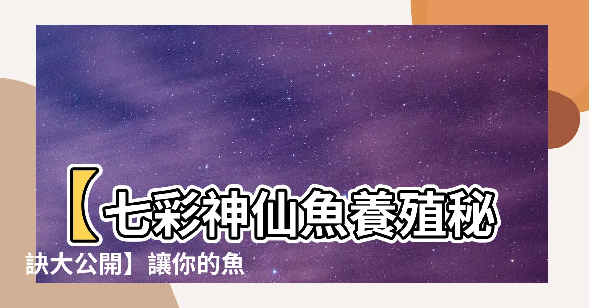 【七彩神仙魚】【七彩神仙魚養殖秘訣大公開】讓你的魚缸變身夢幻水族館