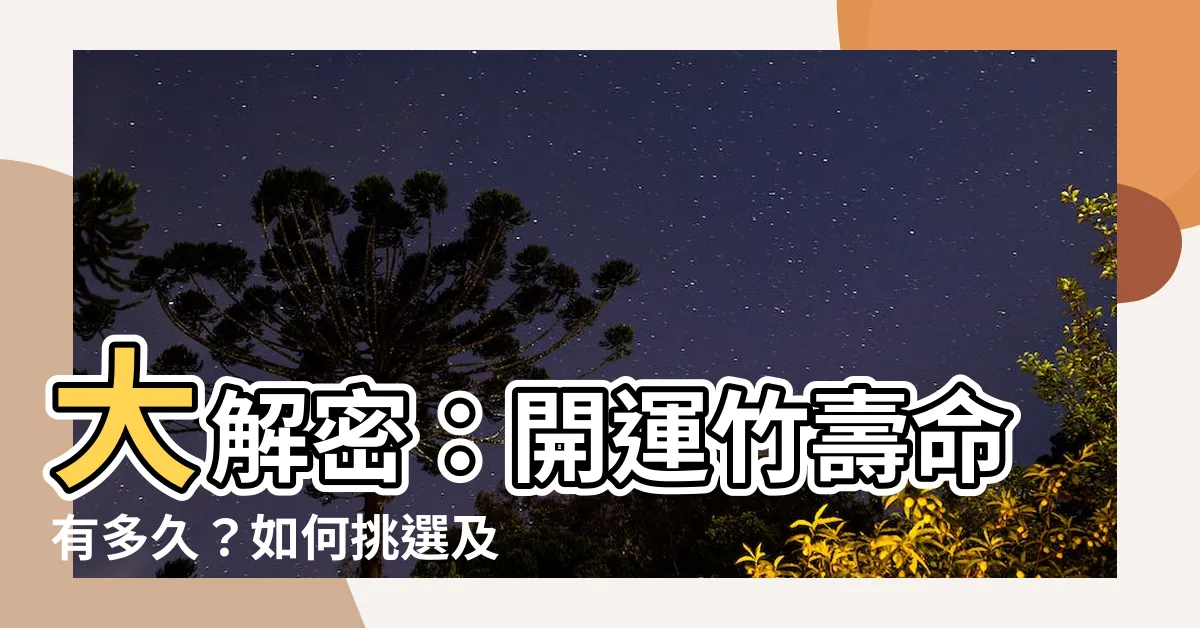 【開運竹壽命】大解密：開運竹壽命有多久？如何挑選及照顧，享受好運永無止境！