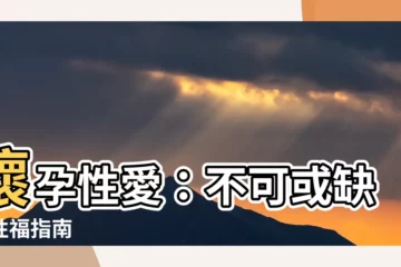 【懷孕性愛】懷孕性愛：不可或缺的性福指南