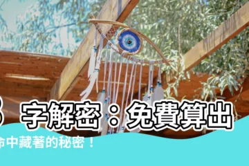 【8 字】8字解密：免費算出你命中藏著的秘密！