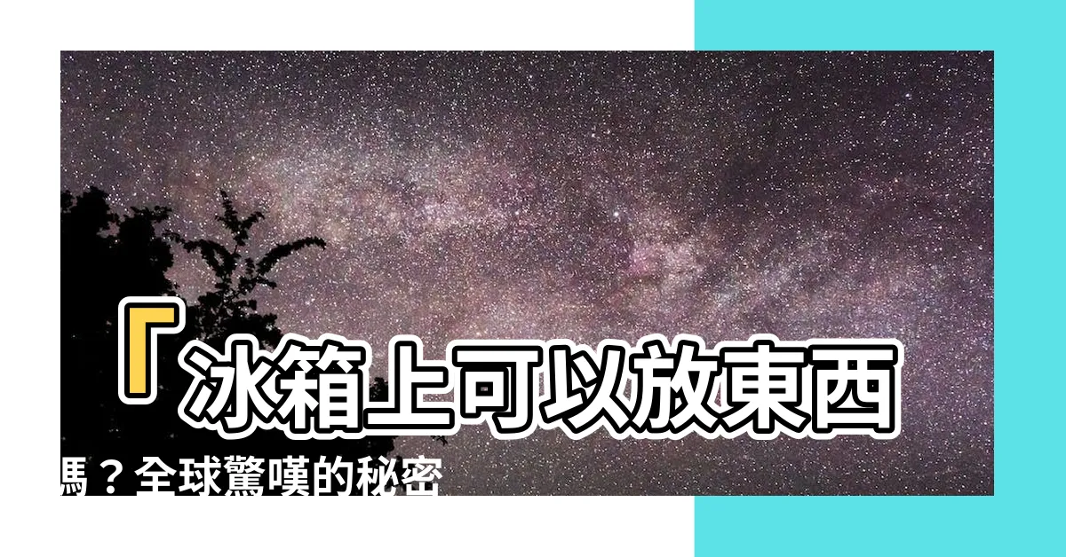 【冰箱上可以放東西嗎】「冰箱上可以放東西嗎？全球驚嘆的秘密！冰箱竟然是無底洞！」