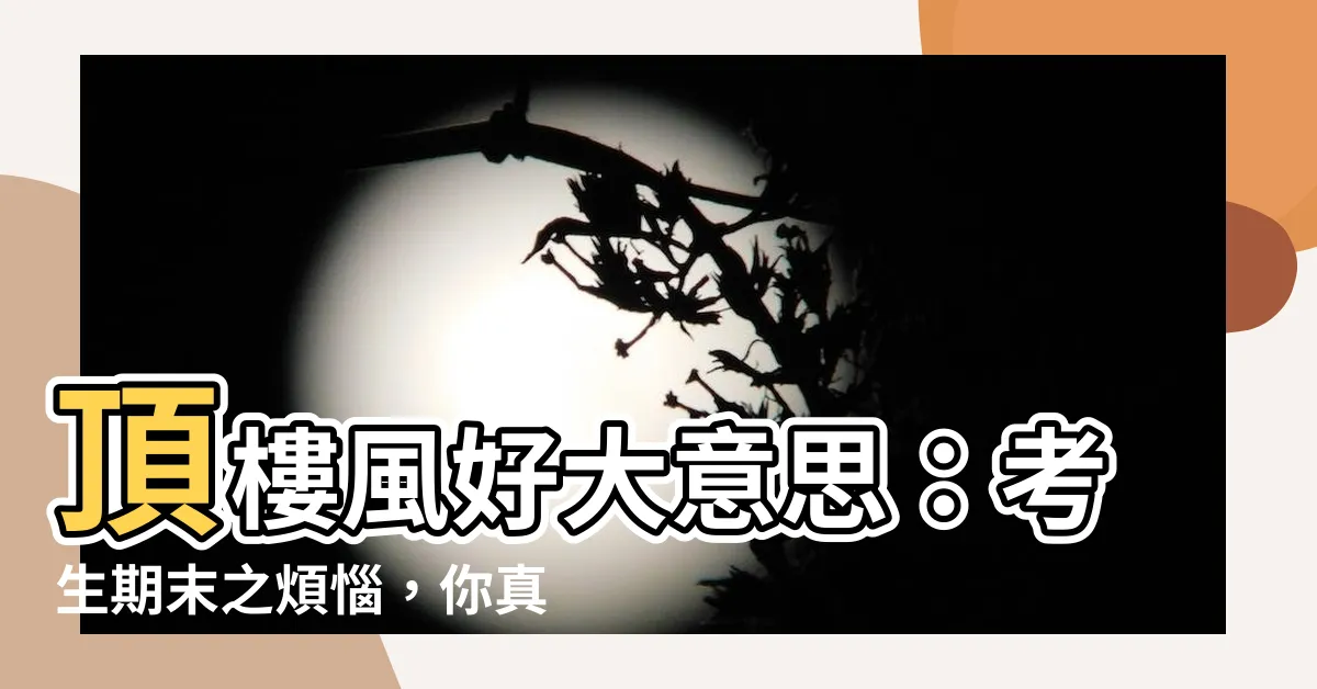 【頂樓風好大意思】頂樓風好大意思：考生期末之煩惱，你真的懂嗎？