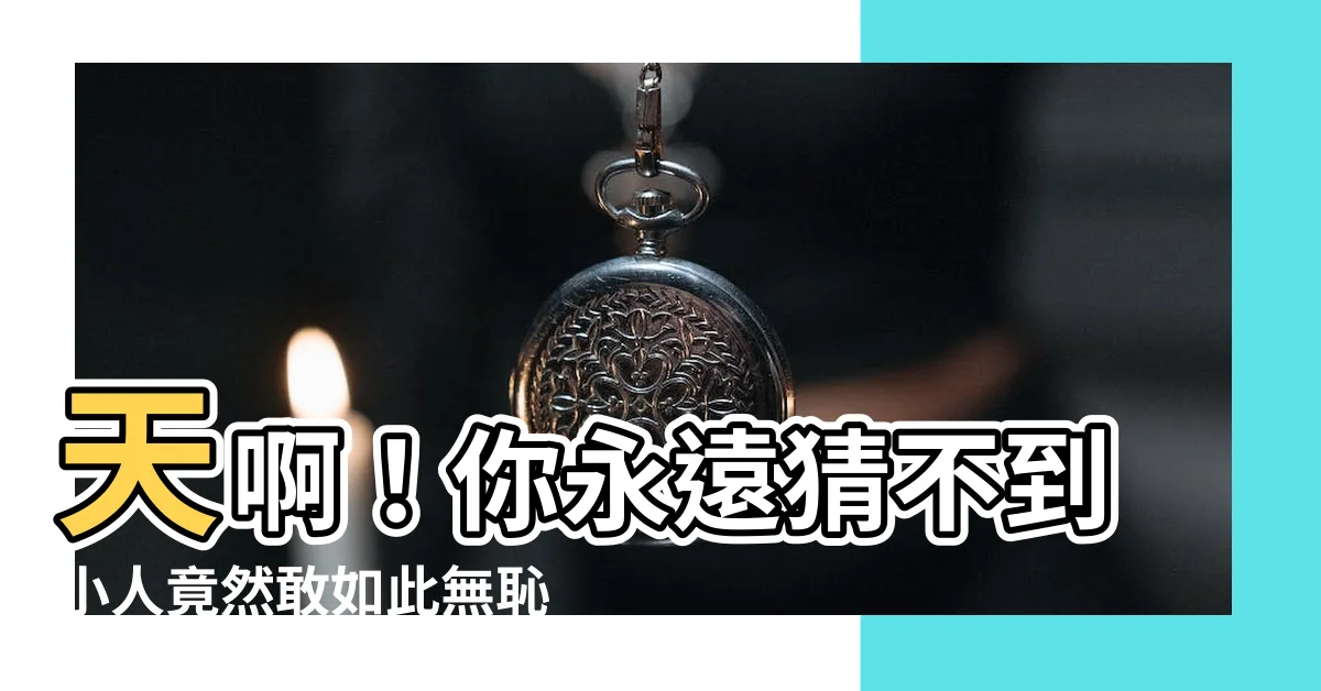 【做小人】天啊！你永遠猜不到小人竟然敢如此無恥做小人！