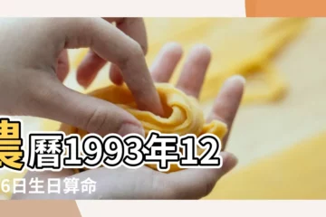 【93年12月16日】農曆1993年12月16日生日算命 |1993年12月16日出生時間看命運 |1993年12月16日出生的人生辰八字測算 |