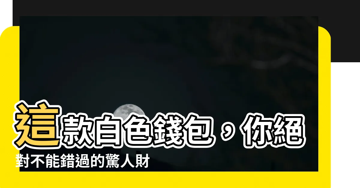 【白色錢包風水】這款白色錢包，你絕對不能錯過的驚人財運秘密！