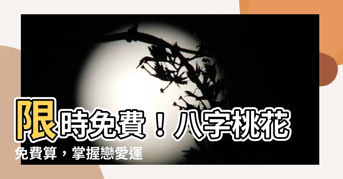【八字桃花免費算】限時免費！八字桃花免費算，掌握戀愛運勢！