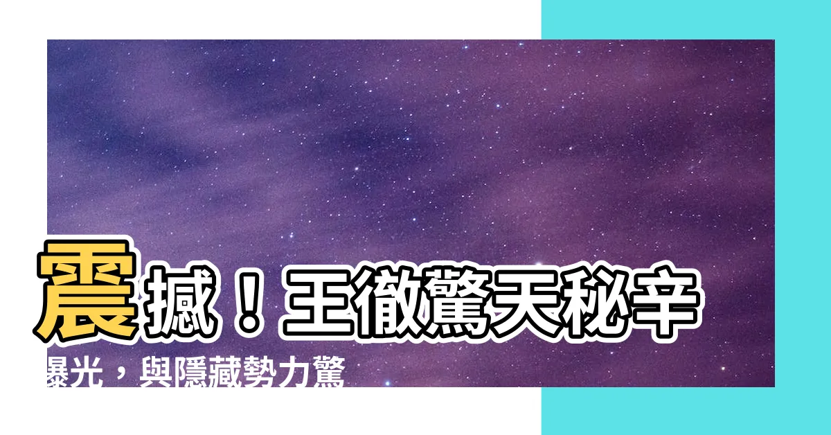 【王徹】震撼！王徹驚天秘辛曝光，與隱藏勢力驚人關係揭曉